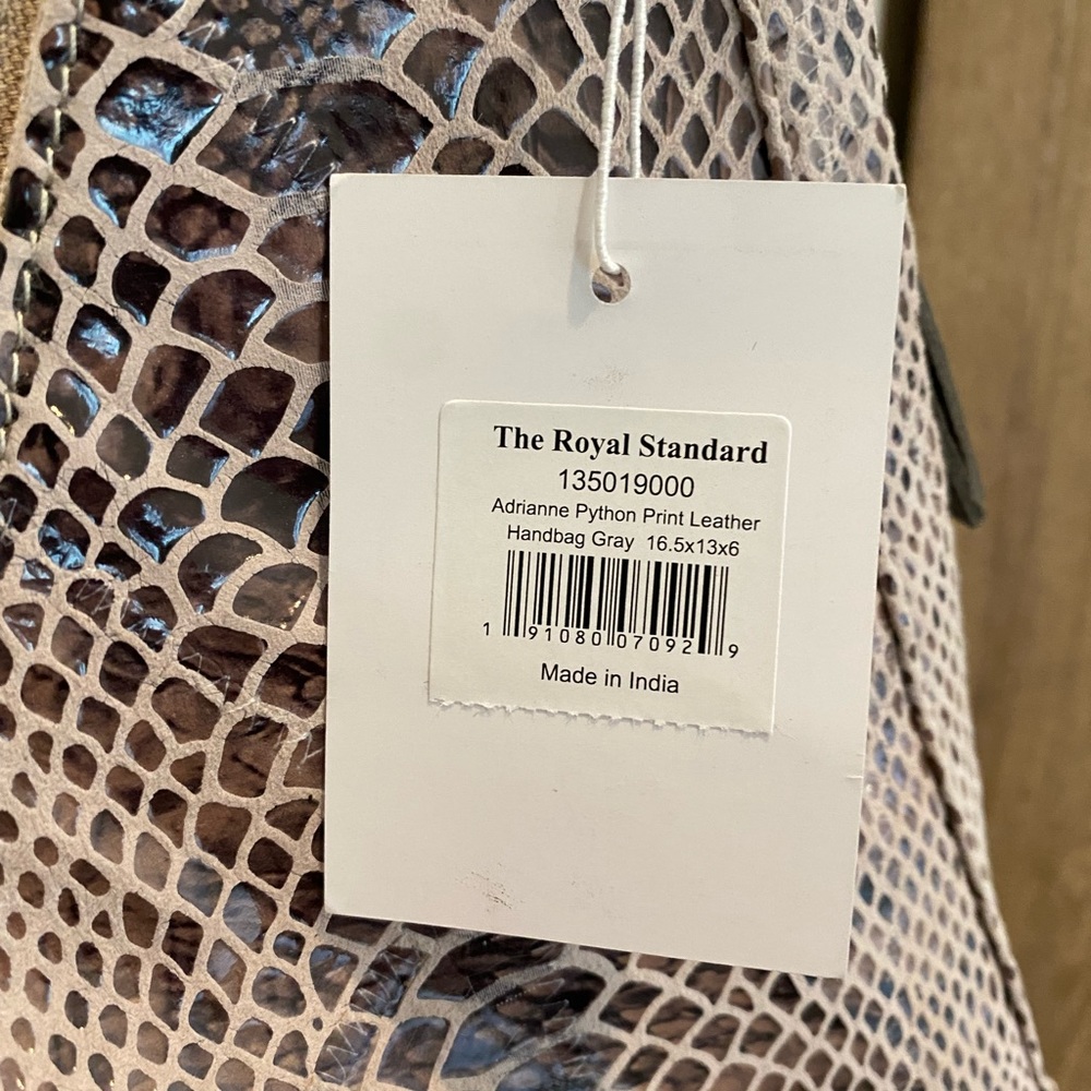 The royal standard- adrianne python print leather handbag - Picture 5 of 6